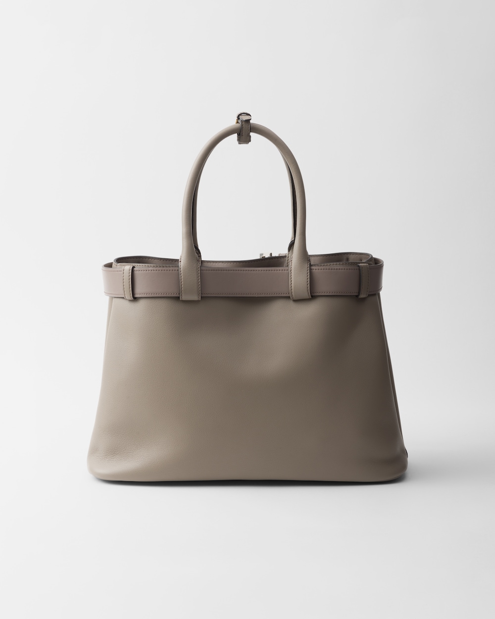 Prada Buckle Large Leather Handbag With Belt - Image 7